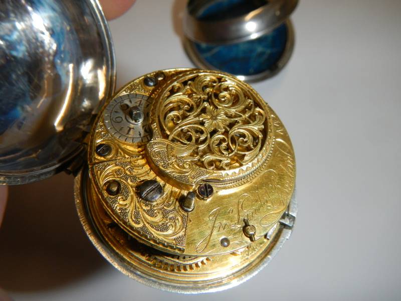 A matching pair case crown and verge pocket watch with key, working order, silver case, London 1783, - Image 7 of 7