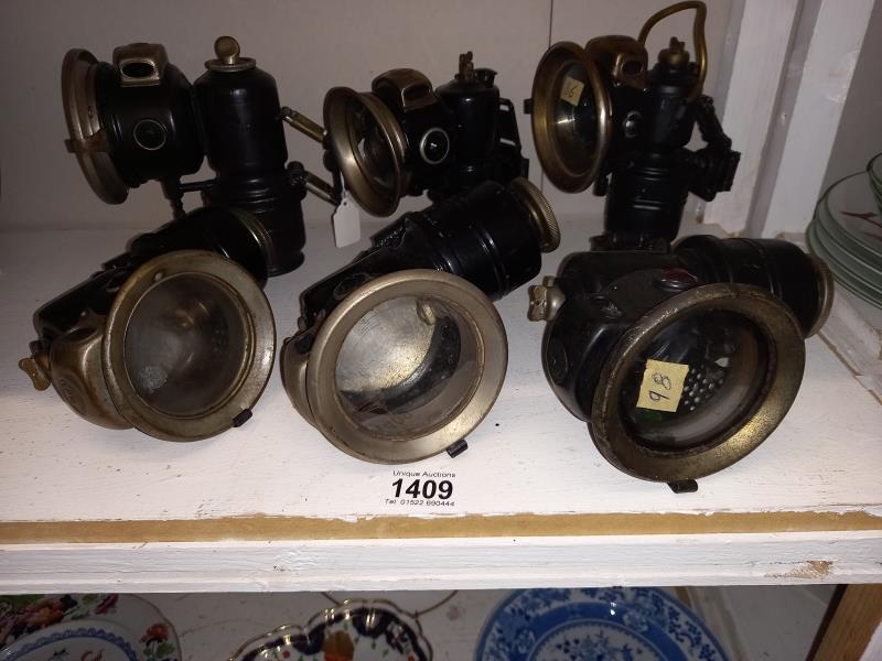 6 early 20th century motorcycle carbide lamps - Image 3 of 3