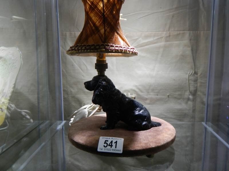 A good 1930's spelter table lamp featuring a cocker spaniel.