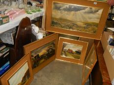 A good lot of framed and glazed rural scenes, COLLECT ONLY.