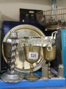A mixed lot of silver plate etc.