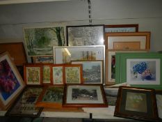 A large lot of framed pictures (approximately 18). COLLECT ONLY.