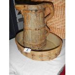 A Hillstonia stoneware jug and flan dish.