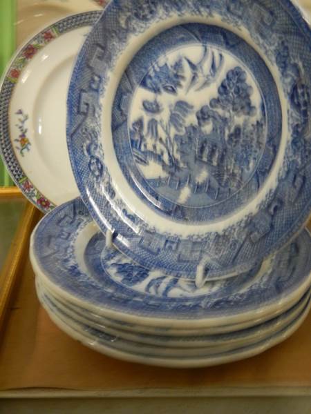 A mixed lot of plates, fruit set, blue and white etc., - Image 3 of 3