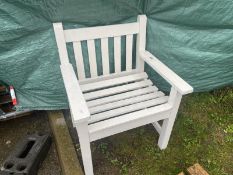 A white painted garden chair