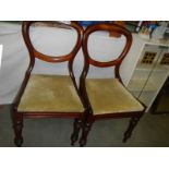 A pair of Victorian mahogany bedroom chairs. COLLECT ONLY.