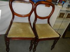 A pair of Victorian mahogany bedroom chairs. COLLECT ONLY.