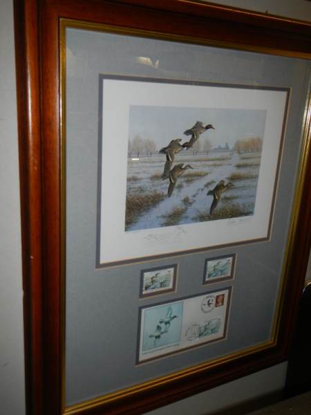 A set of six framed and glazed bird prints with first day covers. - Image 2 of 2