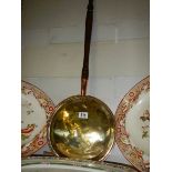 A Victorian brass warming pan, COLLECT ONLY.