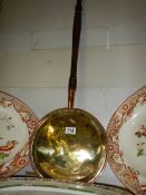 A Victorian brass warming pan, COLLECT ONLY.