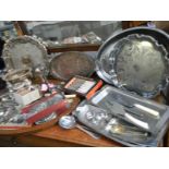 A mixed lot of silver plated items.