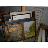 A mixed lot of framed pictures, COLLECT ONLY.