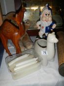 A mixed lot including teddy bear, gnome, candles etc.,
