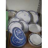 A mixed lot of plates, fruit set, blue and white etc.,