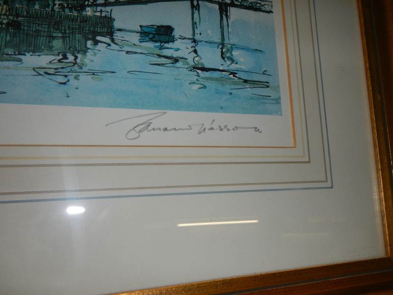 A framed and glazed signed print of London, COLLECT ONLY. - Image 2 of 2