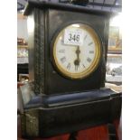 A slate mantel clock.