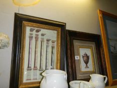 Two Grecian style framed and glazed prints.