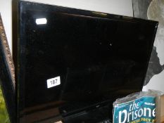 A television with controls.