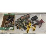 A collection of vintage action figures, vehicles etc including TMNT Ghostbusters, GoBots etc
