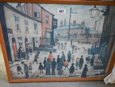 A framed L S Lowry print, 1938.