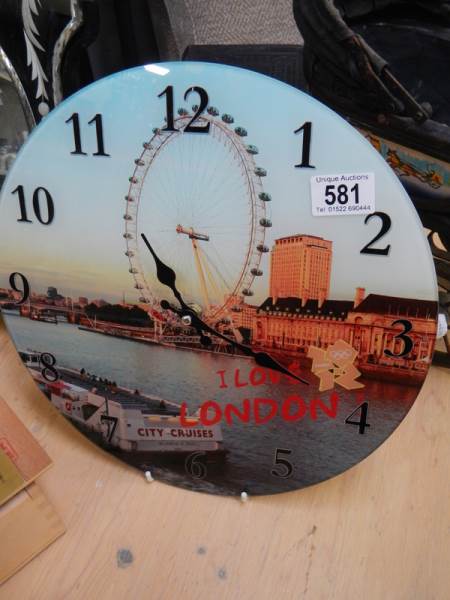 A London souvenir wall clock.
