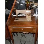 An old Singer sewing machine.