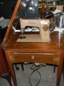 An old Singer sewing machine.