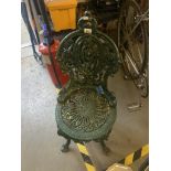 A vintage metal garden chair