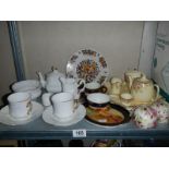 A shelf of ceramics including Noritake.