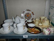 A shelf of ceramics including Noritake.