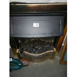 An electric fire with brass coloured surround, COLLECT ONLY.