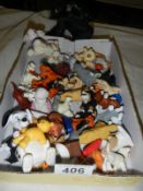 A tray of Macdonalds toy animals.