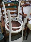 A ladder back chair and a bentwood chair. COLLECT ONLY.