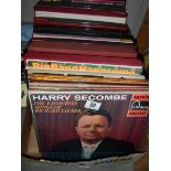 A large box of LP records.