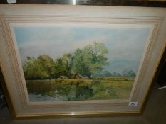 A framed and glazed rural scene. COLLECT ONLY.