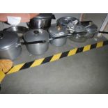 A quantity of aluminium saucer pans etc.,