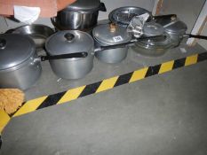 A quantity of aluminium saucer pans etc.,