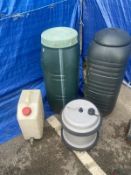 4 plastic container vessels including 2 large water butts
