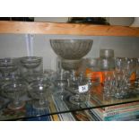 A good lot of vintage dessert dishes and a quantity of drinking glasses.