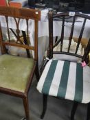 Two old bedroom chairs, COLLECT ONLY.