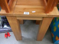 A planked square leg side table, COLLECT ONLY.