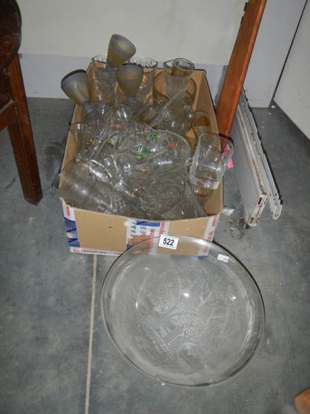 A box of assorted glass ware including fruit bowl etc. COLLECT ONLY.