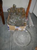 A box of assorted glass ware including fruit bowl etc. COLLECT ONLY.