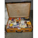 A suitcase of collectable match boxes.