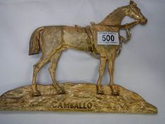 An early 20th century gilded on brass horse (Camballo).