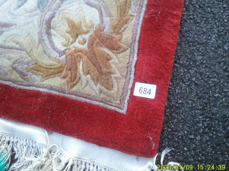 A 8ft x 10ft 100% pure wool, good quality red carpet (in need of a clean) - Image 5 of 6