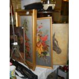 Four early 20th century oils on canvas including two in gilt frames, COLLECT ONLY