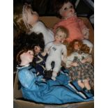 A box of good collector's dolls.