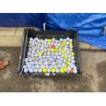 A large quantity of golf balls