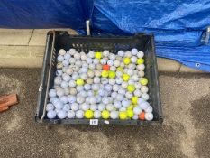 A large quantity of golf balls